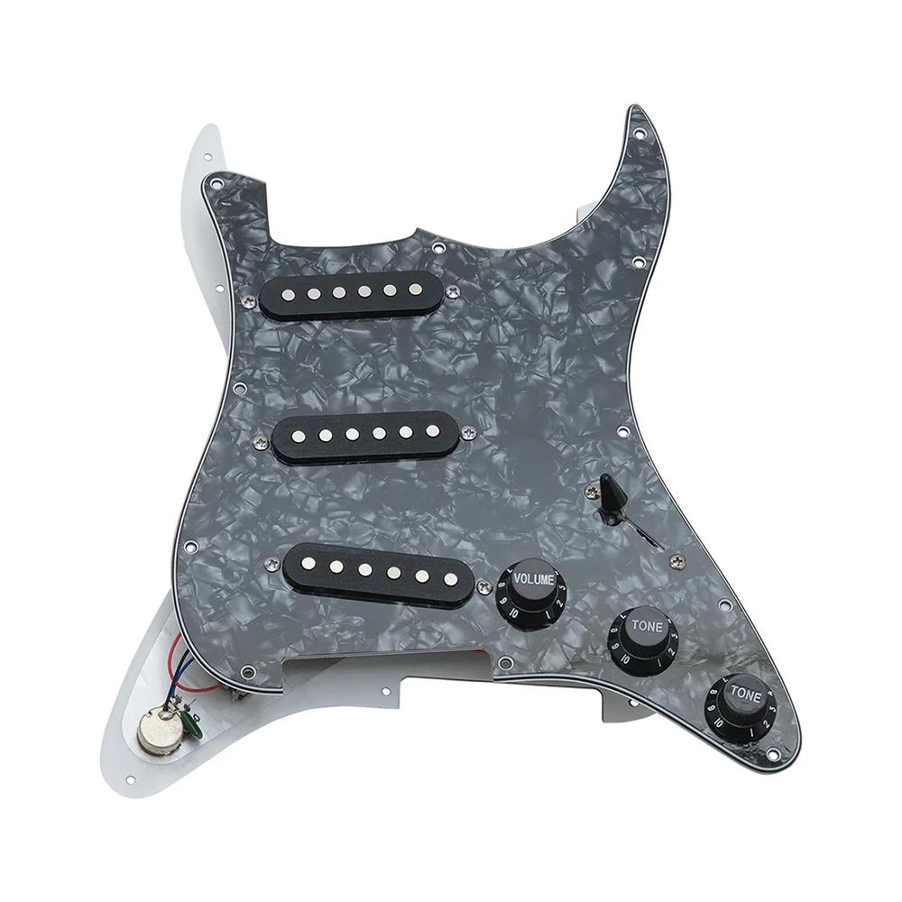IRIN Electric Guitar Pickguard Pickups Loaded Prewired Pearl 11 Hole Single Coil Guitar Pickguard Pickups for FD ST Style Guitar