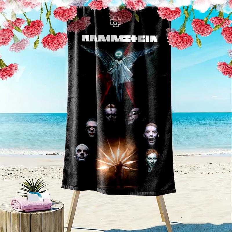 NDH Band R-Rammstein Print Strandtuch, Großes Weiches Schnelltrocknendes Handtuch für Strand Camping Schwimmen