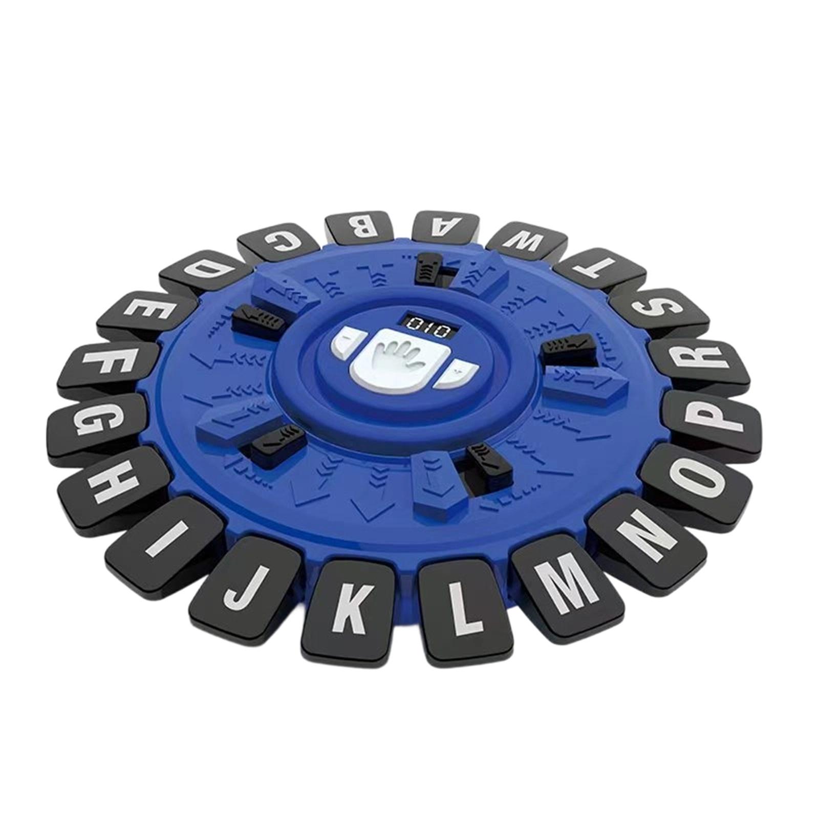 English Alphabet Game Turntable Puzzle Board Game Parent-child Interaction Crazy Word Game Toys синий