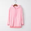 European and American Women's Solid Color Long Sleeve Hooded Fleece Sweatshirt Jacket (2024)
