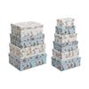 Cardboard Storage Boxes - DKD Home Decor - 43.5x33.5x15.5 Cm - White and Blue - Water-resistant - Stackable