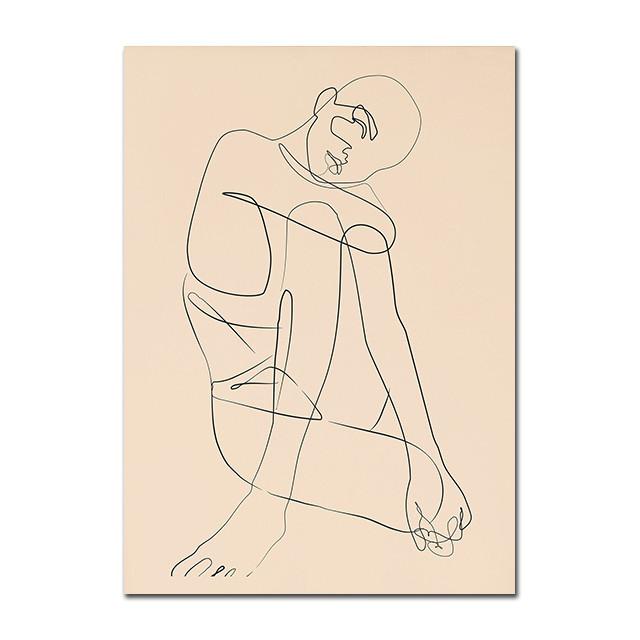 

Абстрактные плакаты с женским телом, штриховые рисунки, принты, карта мира, картина на холсте в стиле бохо, цитаты, настенные художественные картинки для домашнего декора комнаты 50x80cm No Framed