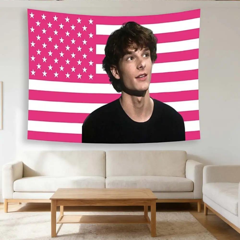 Mike Pink Flag Tapestry Retro Portrait Print Polyester Wall Hanging Viral Meme Themed Home Decor for Bedroom  Dorm