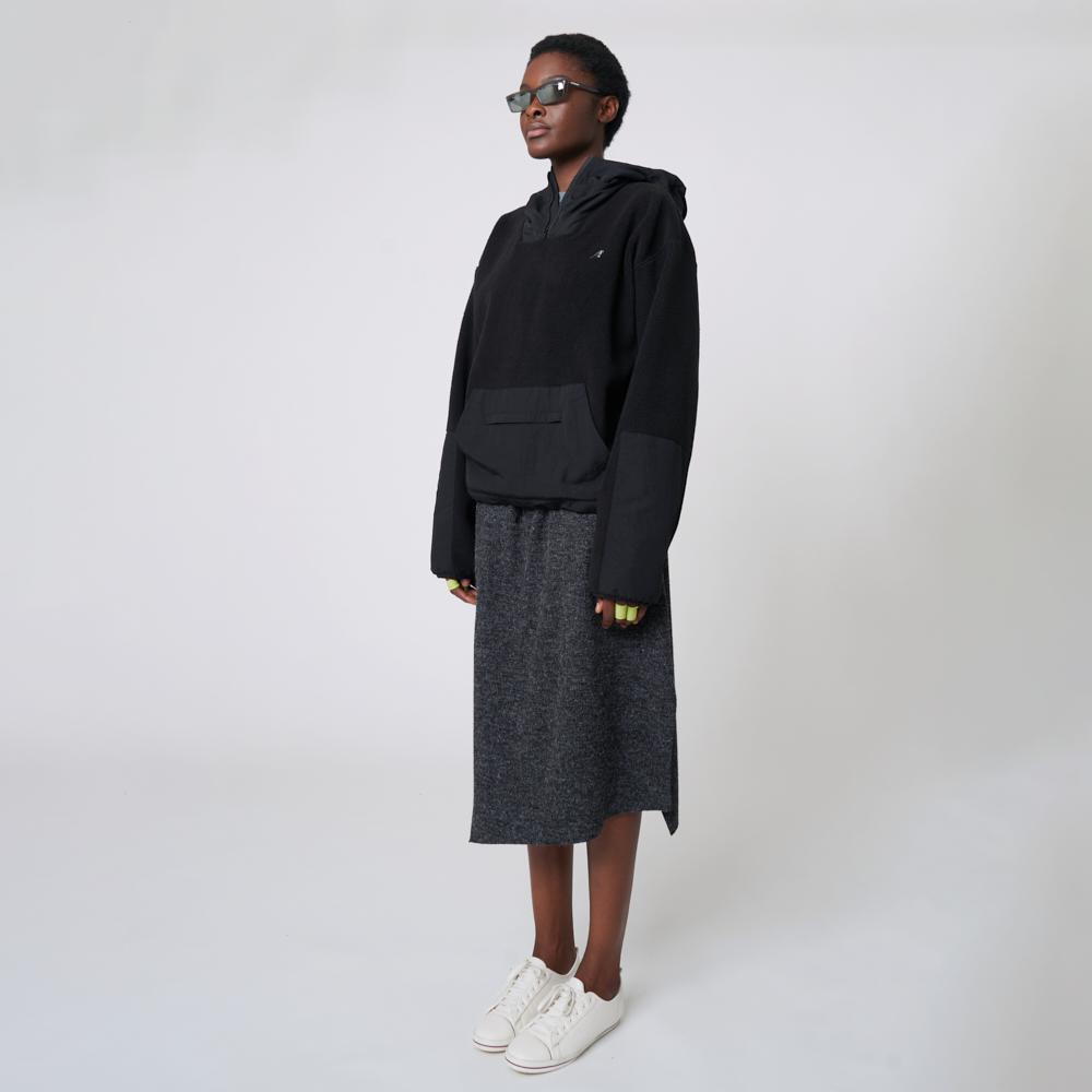 Au42Hl01 Fleece Tech Anorak_Black