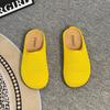 Fashion hollow breathable woven bag head thick-soled slippers 2025 summer new simple flat bottom with sandals