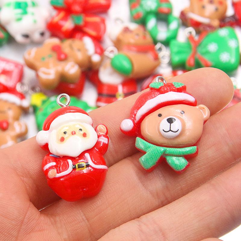 DIY Cartoon Christmas Resin Ornaments: Santa, Snowman & Reindeer Charms