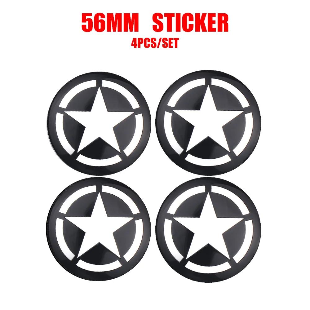 For Jeep 4pcs 56/60mm Wheel Hub Caps Sticker Car Emblem Badge Decoration For Jeep Jk Compass Cherokee Gladiator Patriot Liber