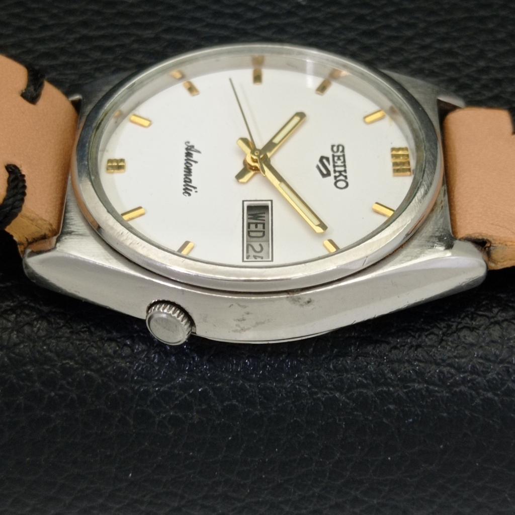 USED VINTAGE SEIKO 5 AUTOMATIC 7009A JAPAN MENS WHITE COLOR DIAL WATCH a433211-2 R115-a433211