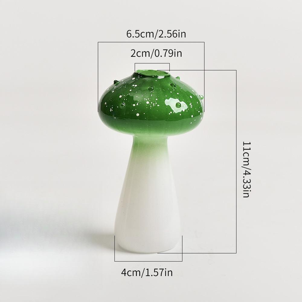 Mushroom Home Glass Vases Interior Decor Mini Desktop Flower Vases for Small Bouquets Room Decorations Home Tabletop Decor Gifts