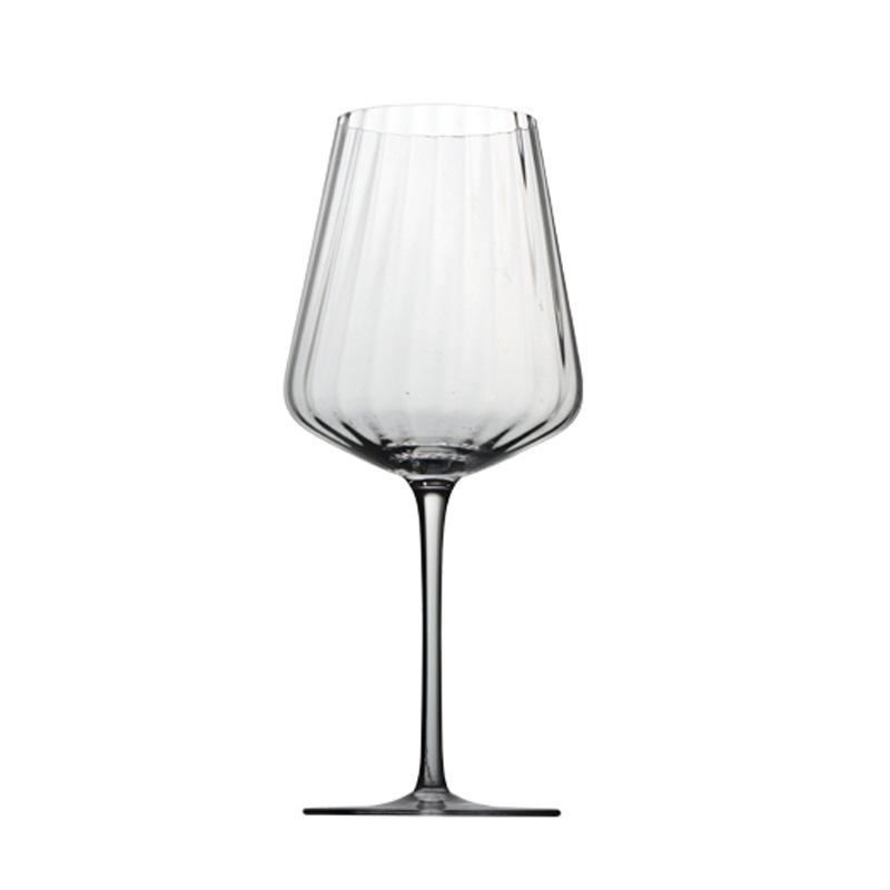 Nordic Transparent Crystal Glass Goblet Gusseted Vertical Design For Red White Wine Champagne Barware