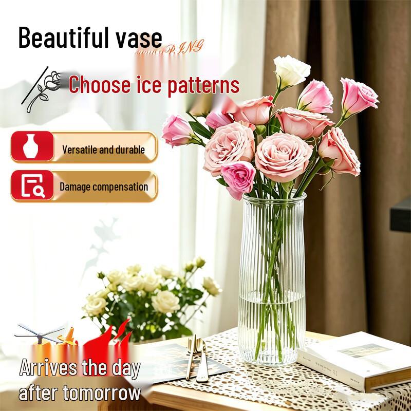 Beifute Ins-Style Ice Bark Pattern Glass Vase