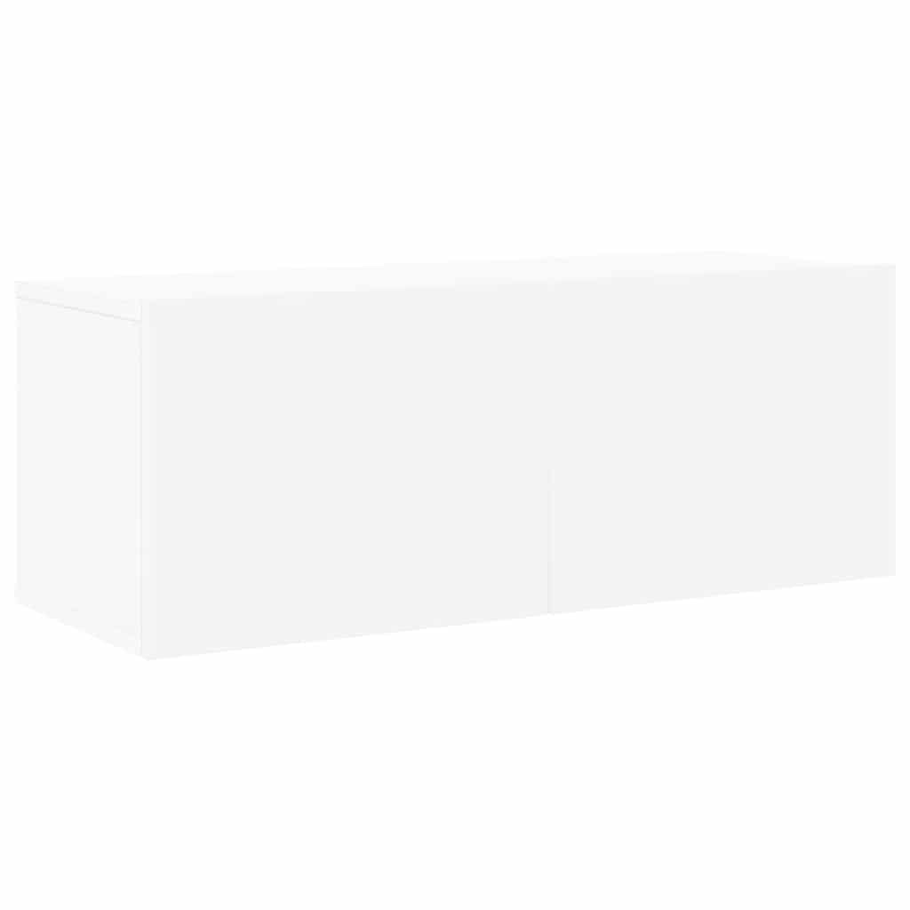 4 piece TV cabinet set white particleboard