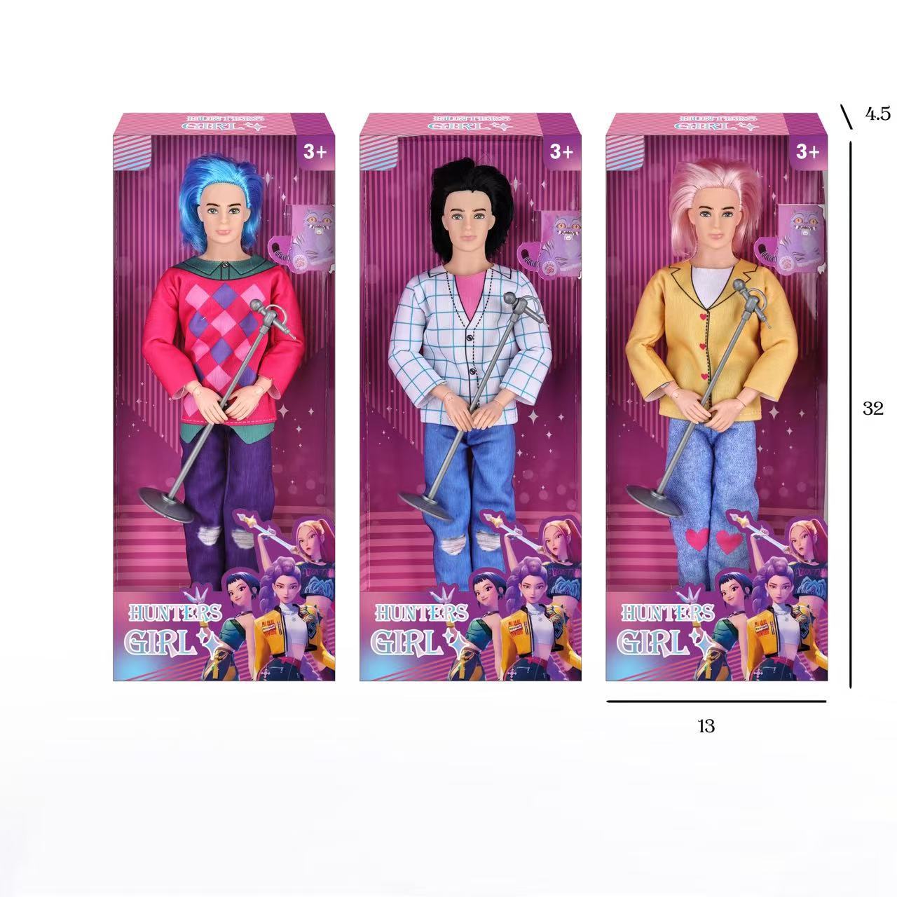 Con Accessori per Strumenti Musicali K-POP Demon Hunter Girl Troupe - Shaka Boy Troupe Bambola Giocattolo Solida a 11 Giunture da 11,5 Pollici