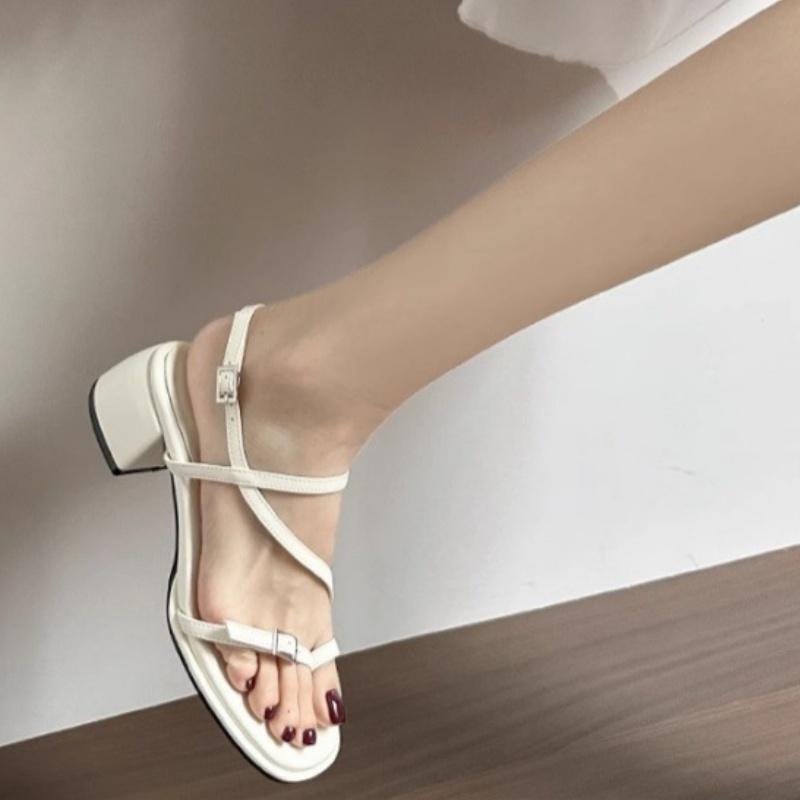 Fashion Summer Simple Fashion Open Toe Sandals 2025 New Ladies Wedding Party Elegant Sandals Casual Mid Heels Retro Style Women Sandals