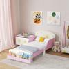 Toddler Bed with Storage, Guardrails, Sun Design, for Ages 3-8 Years, Fits 140 X 70cm Mattress,