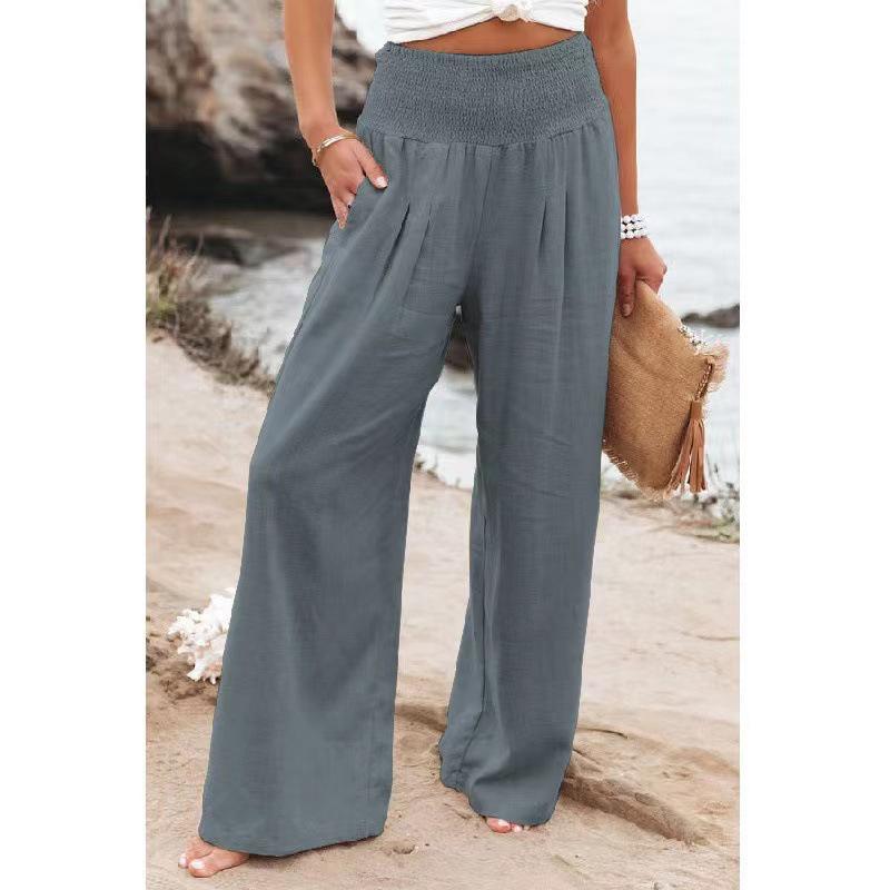 In Stock! 2022 Casual Wide-Leg Cotton Linen Bestseller Loose Long Pants for Women - Spring/Summer Collection.