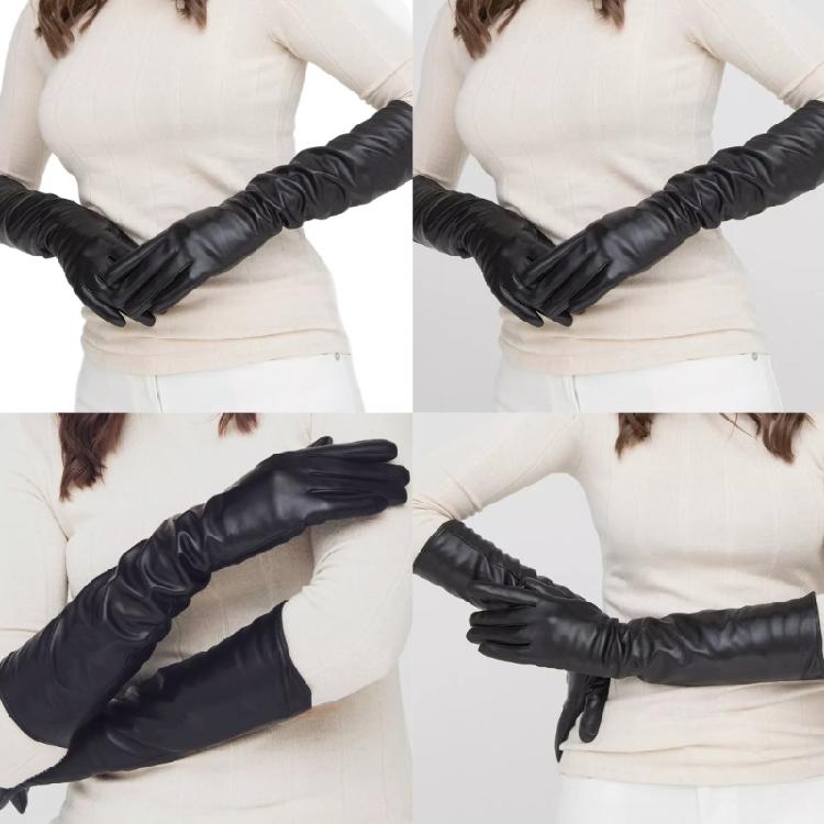 Women’s Cosplay Gloves Evening Party Essential Durable PU Leather Soft Touch Elastic Wrist