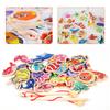 Marine Life Cognition Wooden Fshing Game Busy Board Fishing Toys Fish Rod Toys Fshing Game Toys