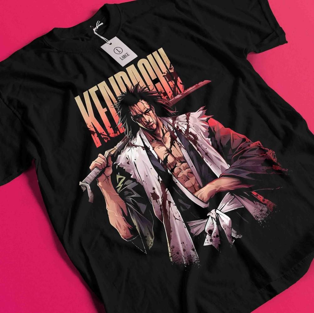 

Зараки Кенпачи Футболка Блич Аниме Футболка Ичиго Банкай Футболка Айзен Иухач Футболка BB645 4XL