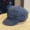 Korean Style Octagonal Hat for Women Thin Plaid Peaked Cap Autumn Student Painter Hat Thin Breathable Beret Trend
