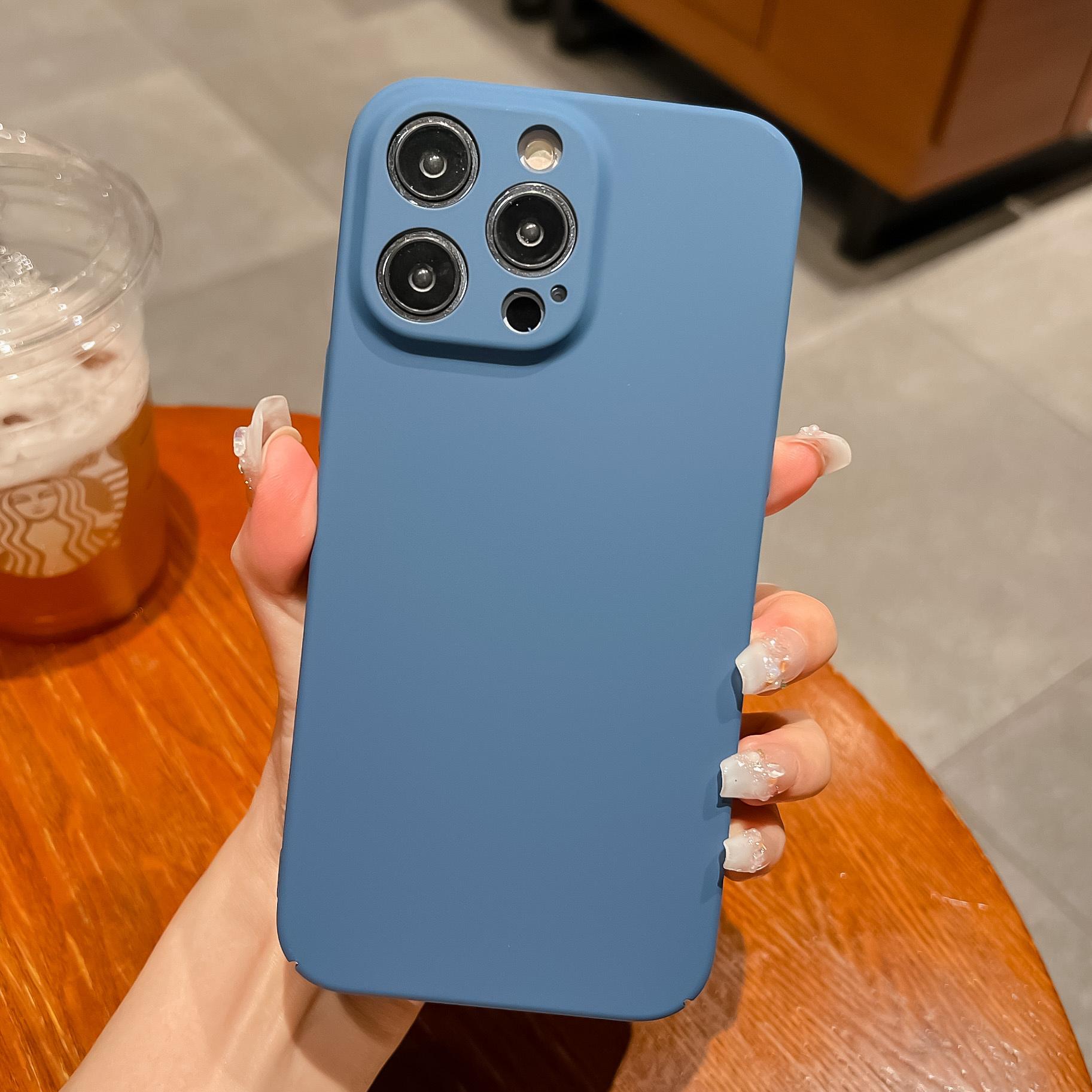 

For iPhone 14 Pro Max Case Rubberized Skin-touch Protective PC Phone Cover Blue