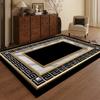 Modern Luxury Carpet Living Room Decor Coffee Tables Geometric Foot Mat Large Black Gold Area Decoration Bedroom Rug