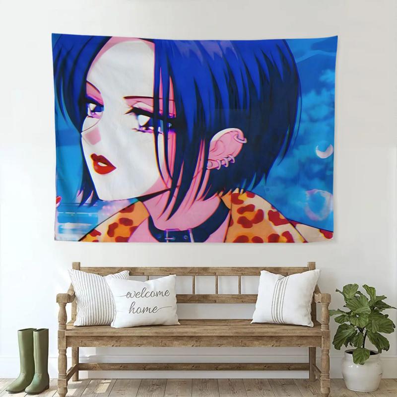 VIKAMA Retro Anime Girl Tapestry 90s Nostalgic Aesthetic Wall Hanging For Bedroom Otaku Corner And  Study Space