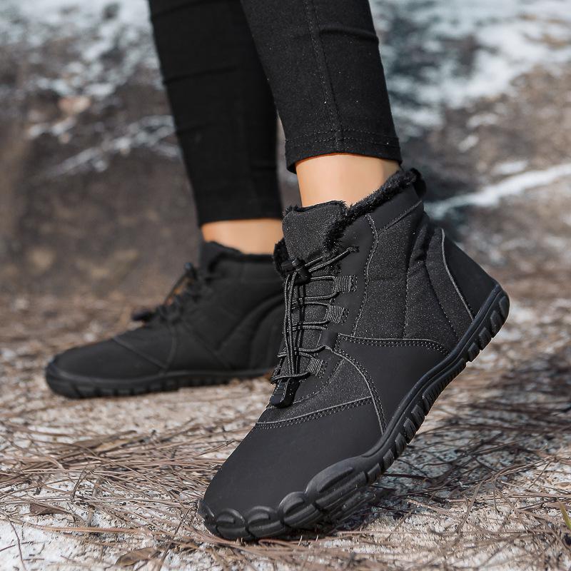 Unisex Five-Finger Cotton Snow Boots: Warm, Non-Slip, Wear-Resistant, Thickened Outdoor Winter Footwear.