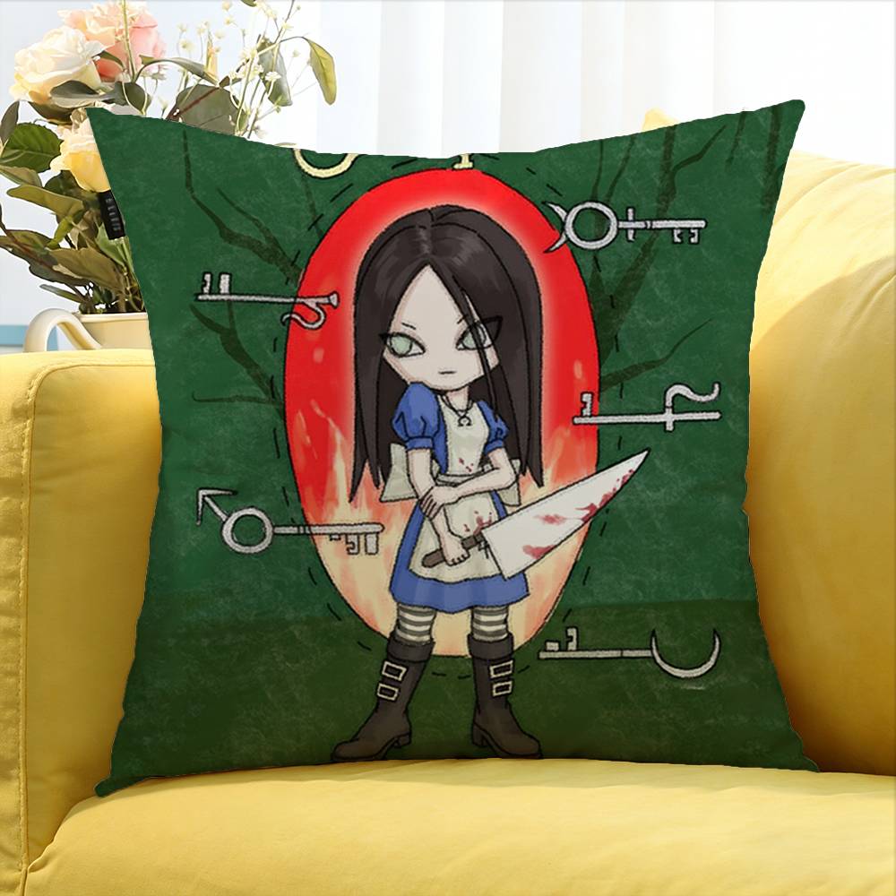 Game Alice M-Madnes-S Returns World Various Sizes Square Pillow Case For Car Home Bedchamber Decor
