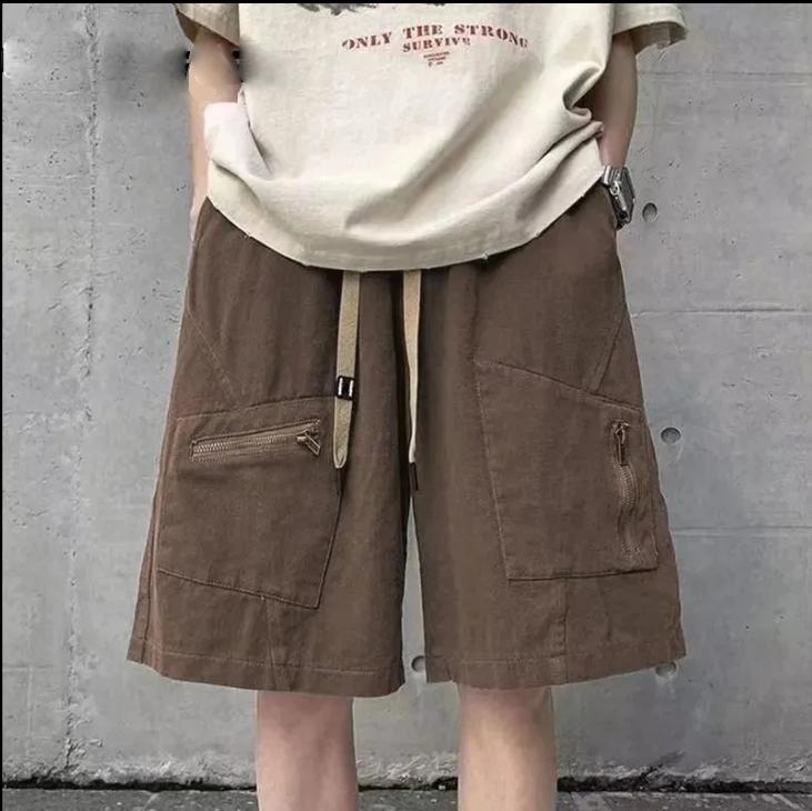 Sommer Herren Multi Pocket Cargo Shorts Herren Y2k Lockere und vielseitige Mid Pants Retro Personality Casual Sports Pants