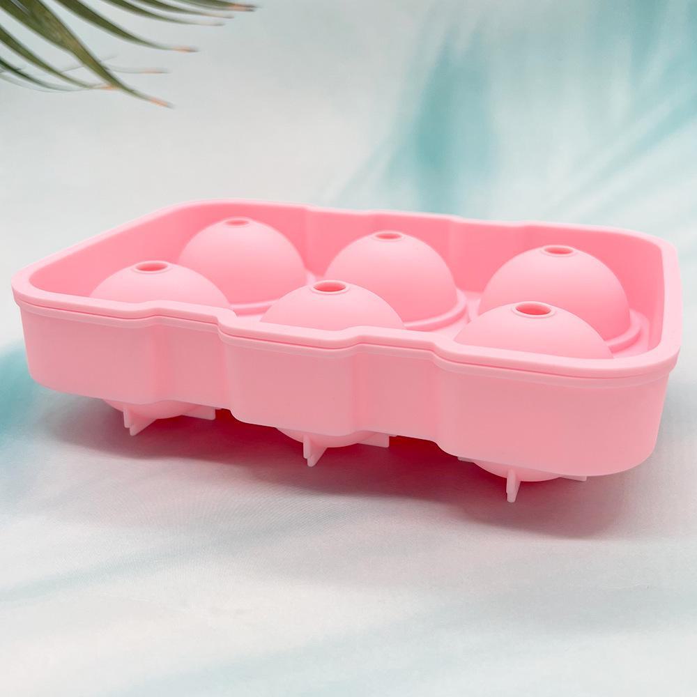 6-Hole Silicone Ice Ball Mold - Food Grade Round Ice Cube Maker for Cocktails & Whiskey