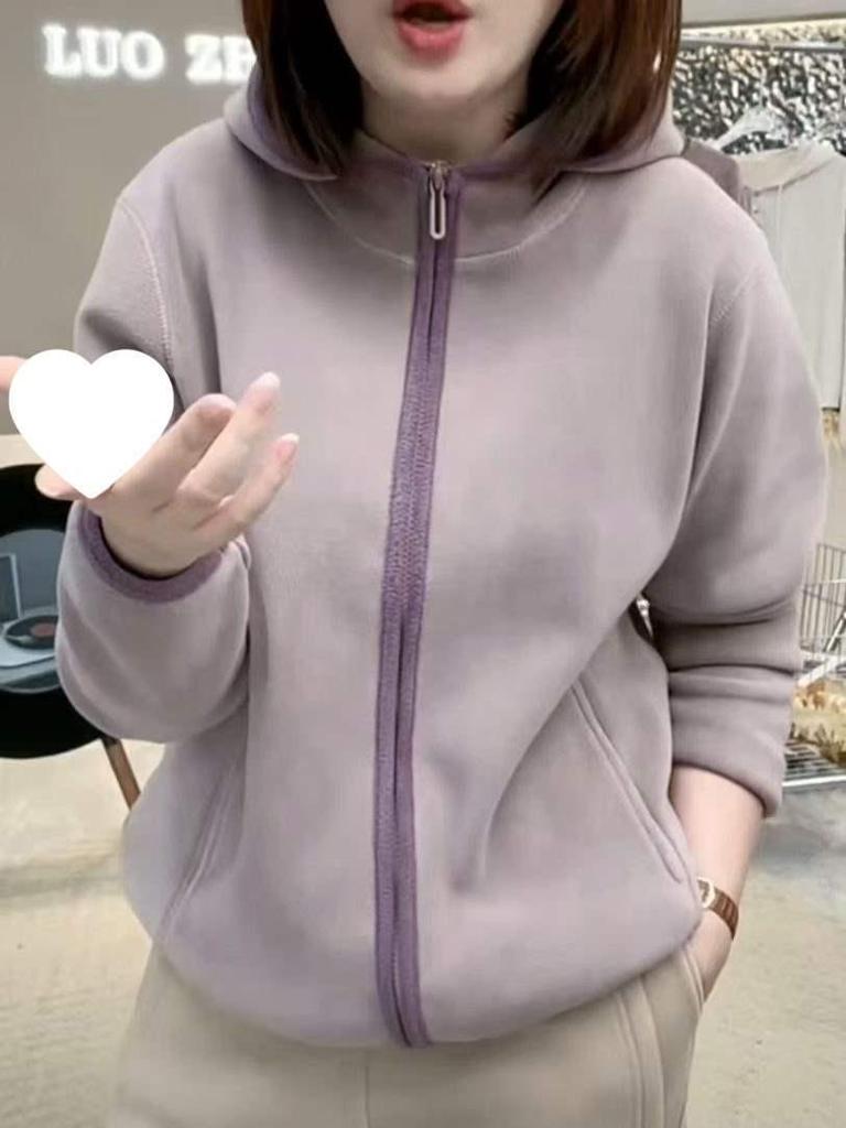 Oboustranná zesílená fleecová dámská bunda s kapucí - Ležérní úzký střih, teplá a větruodolná pro podzim/zimu