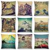 Mount Fuji Spring Pillow Cover Landscape Painting Cushion Cover Four Seasons Nature Scenery Fuji Mountains Sofa Pillow Case