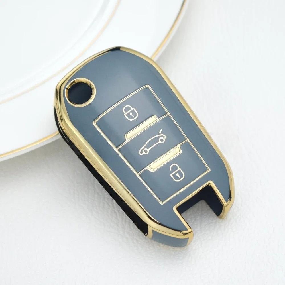 TPU Auto Schlüsselhülle Fernbedienungsabdeckung Für Peugeot 208 308 T9 508 2008 Für Citroen C4 Für Opel Corsa Crossland X Auto Zubehör