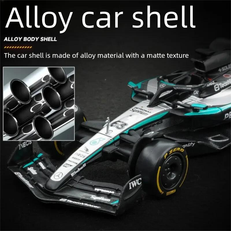 Bburago 1:43 Scale Mercedes-AMG F1 W15 W16 Formula 1 Racing Car Diecast Alloy Model Simulation Vehicle Collectible Gift for Kids