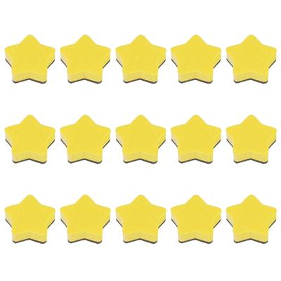 Star Shaped Magnetic Whiteboard Dry Erasers 15Pack Reusable Felt Board Cleaners For Teachers Students Professionals