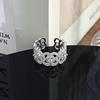 Temperament Geometric Light Luxury High Sense Full Of Diamond Rings, Women'S Cold Wind Niche Fashion Exquisite Folding Index Finger Ring