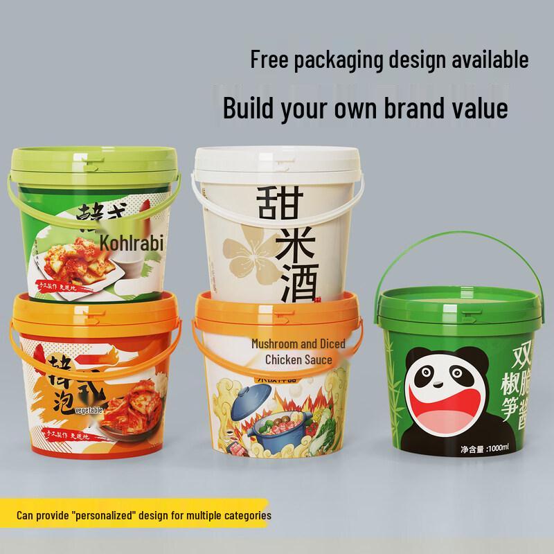 ZISIZ Thickened Transparent Round Plastic Bucket