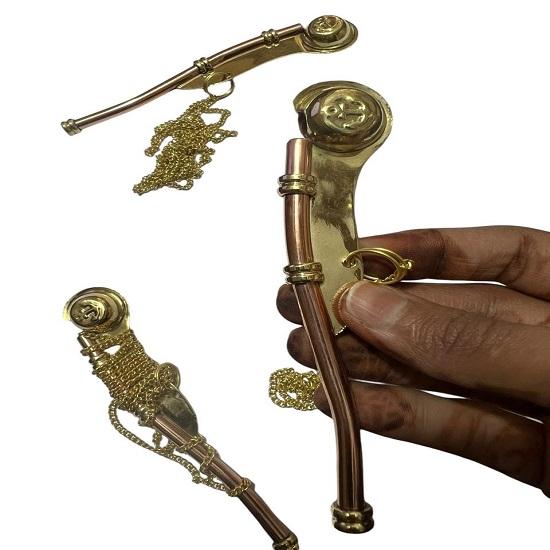 Zincirli 3 Pirinç Tekne Düdüğü Seti - Denizcilik Tutkunlarını Denizcilik Bosun'u Çağırıyor