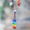 Tree of Life Dream Catcher Car Hanging Ornament Boho Rainbow Tree of Life Crystal Suncatcher Window Wall Decor Christmas GIft