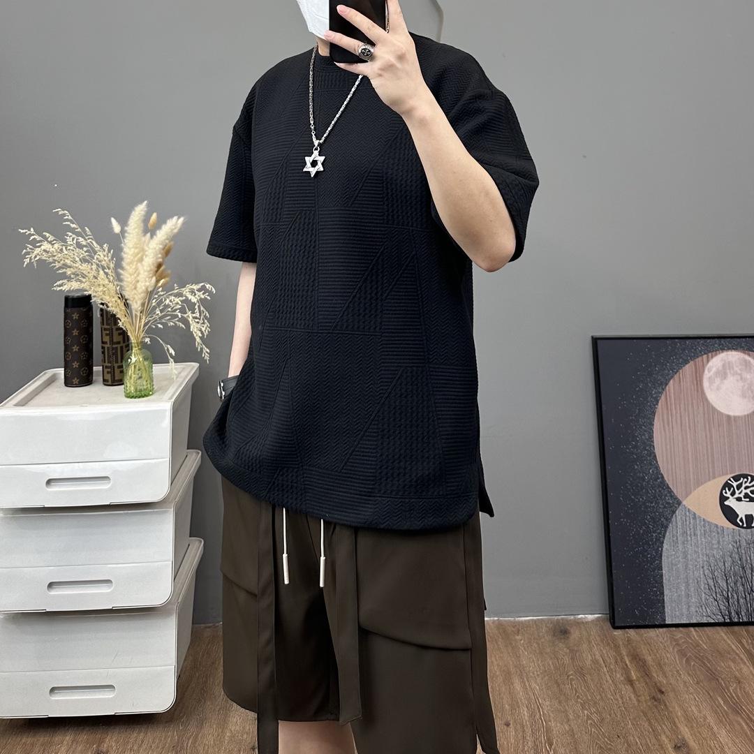 

Heavy Relief Textured Boys Loose Fit T-Shirt with Hidden Pocket 3XL