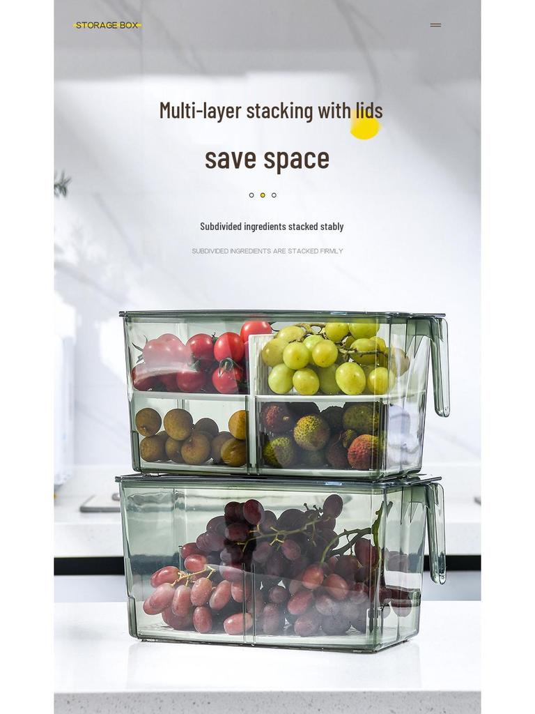 Multipurpose Transparent Fresh-Keeping Storage Box for Melons, Fruits, and Vegetables