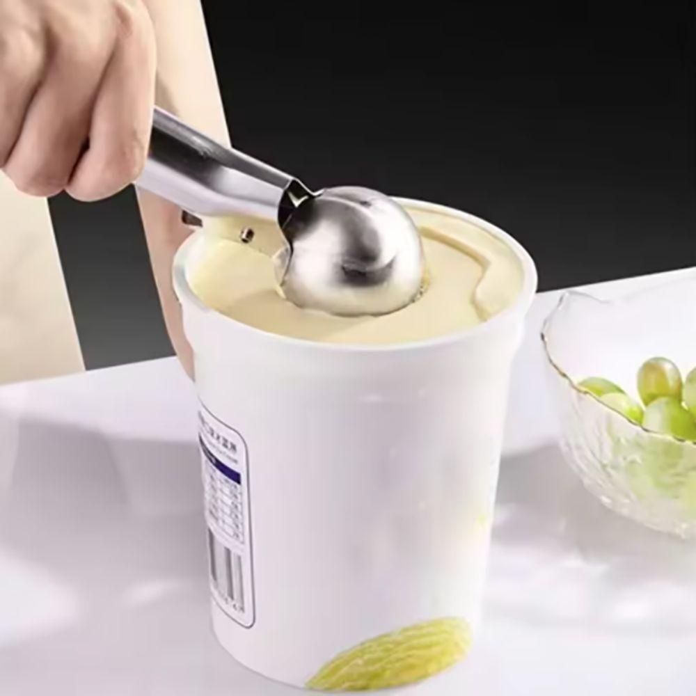 3 stk Rustfast iskremskje Press-type Design Fruktballskje Iskremkulegraver Avocado