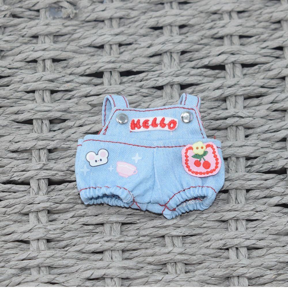 

DIY Dress Up 10cm Cotton Doll s Clothes Strap Pants 10CM Doll Clothing Playing House синий