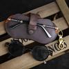Leather Glasses Bag Keychain Hook Glasses Case Sunglasses Pouch Simple Design Eyeglasses Organizer For  Enthusiasts Eyewear