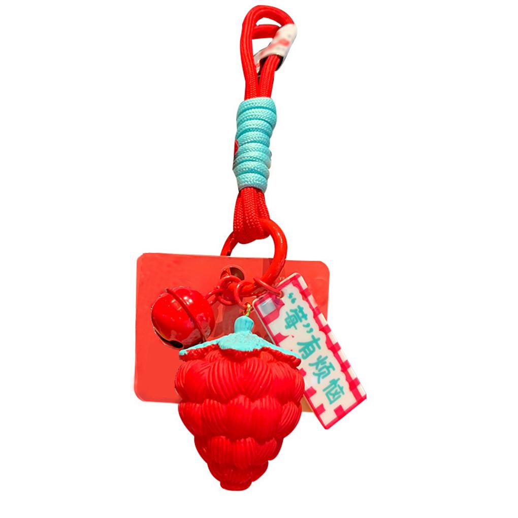 

Alloy Resin Strawberry Keychain Portable Cute Box Pencil Automotive Pendant Replacement Women Holder Key Vehicle Gift