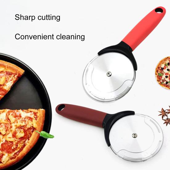 Pizza Cutter with Protective Cover Sharp Edge Ergonomic Handle Smooth Cutting Surface Rust-proof Pizza Wheel Kitchen Gadget