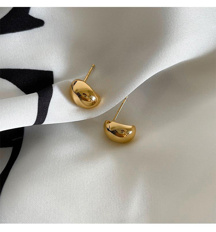 

Chubby bean ins персонализированные простые дизайнерские серьги-гвоздики женские модные изысканные серьги из серебра 925 пробы с высоким чувством 925 silver needles