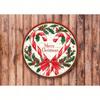 Christmas Candy Cane Heart Wreath Metal Sign, Retro Holiday Wall Art, Funny Vintage Tin Poster for Home Kitchen Decor