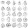 5pcs Silver Color Multistyle Turkish Evile Eye Pendant Stainless Steel Charms For Jewelry Making Bulk Hasama DIY Charm Materials
